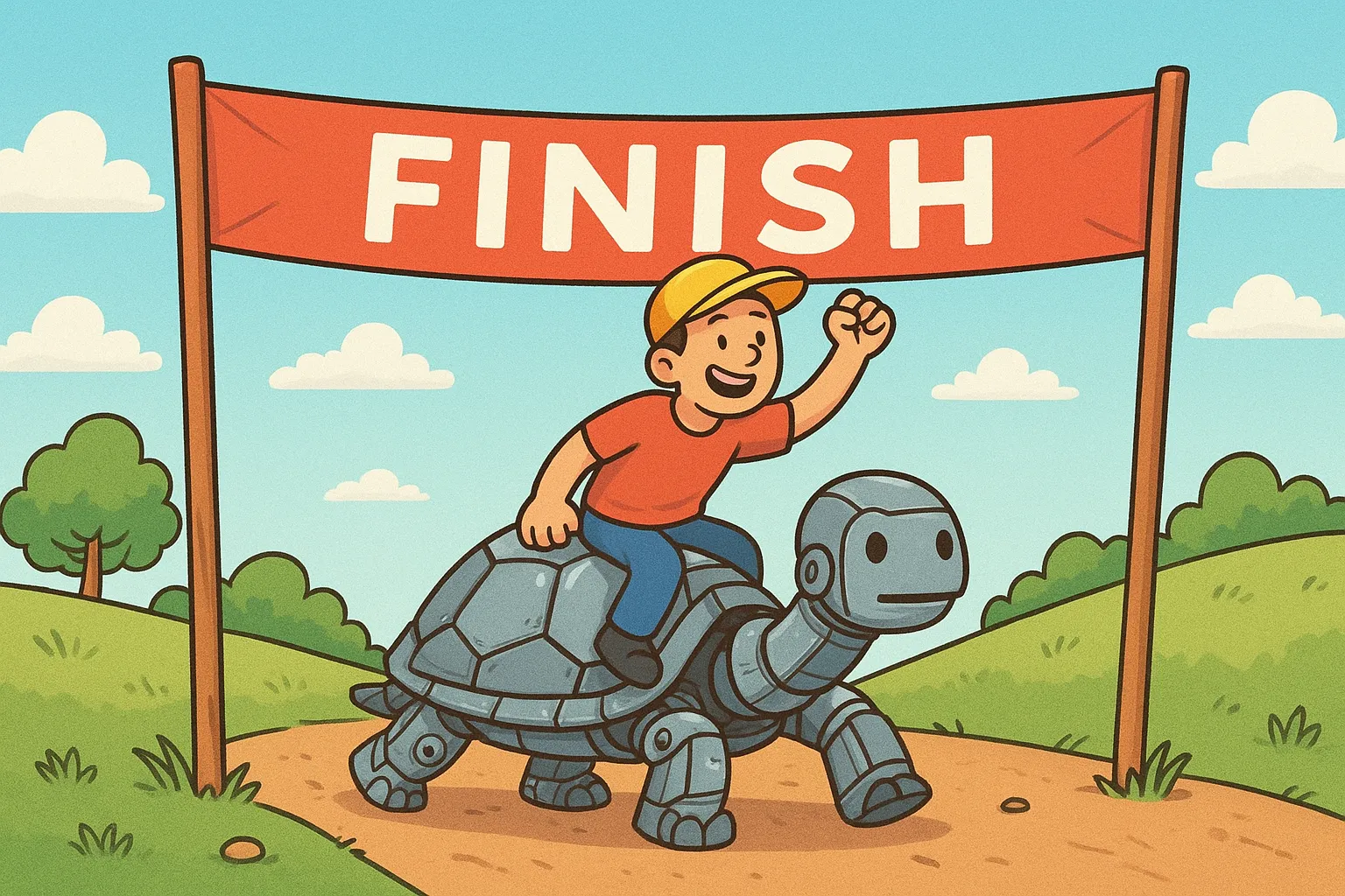 A robot navigating a dense forest, choosing a deliberate path rather than charging ahead.