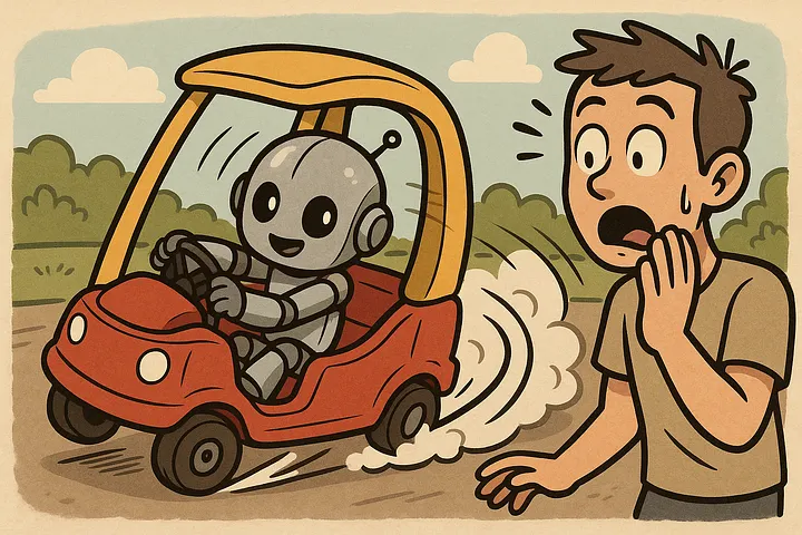 A robot reassembling a simple toy, returning an overcomplicated system to something that actually works.