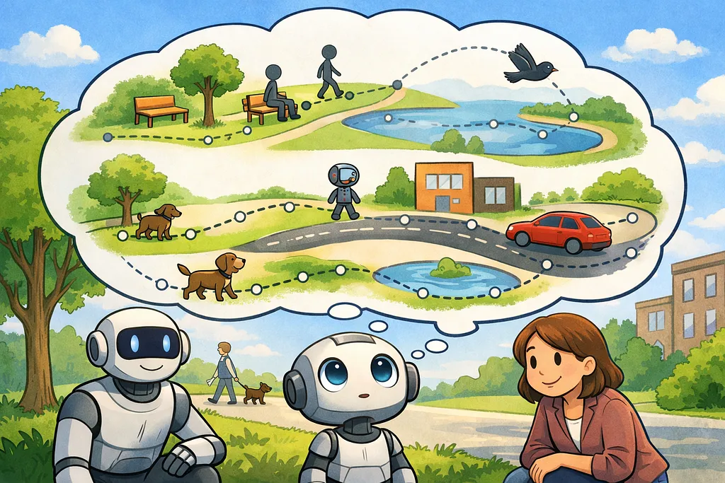 A robot holding a small globe, representing the grammar through which an AI understands its world.