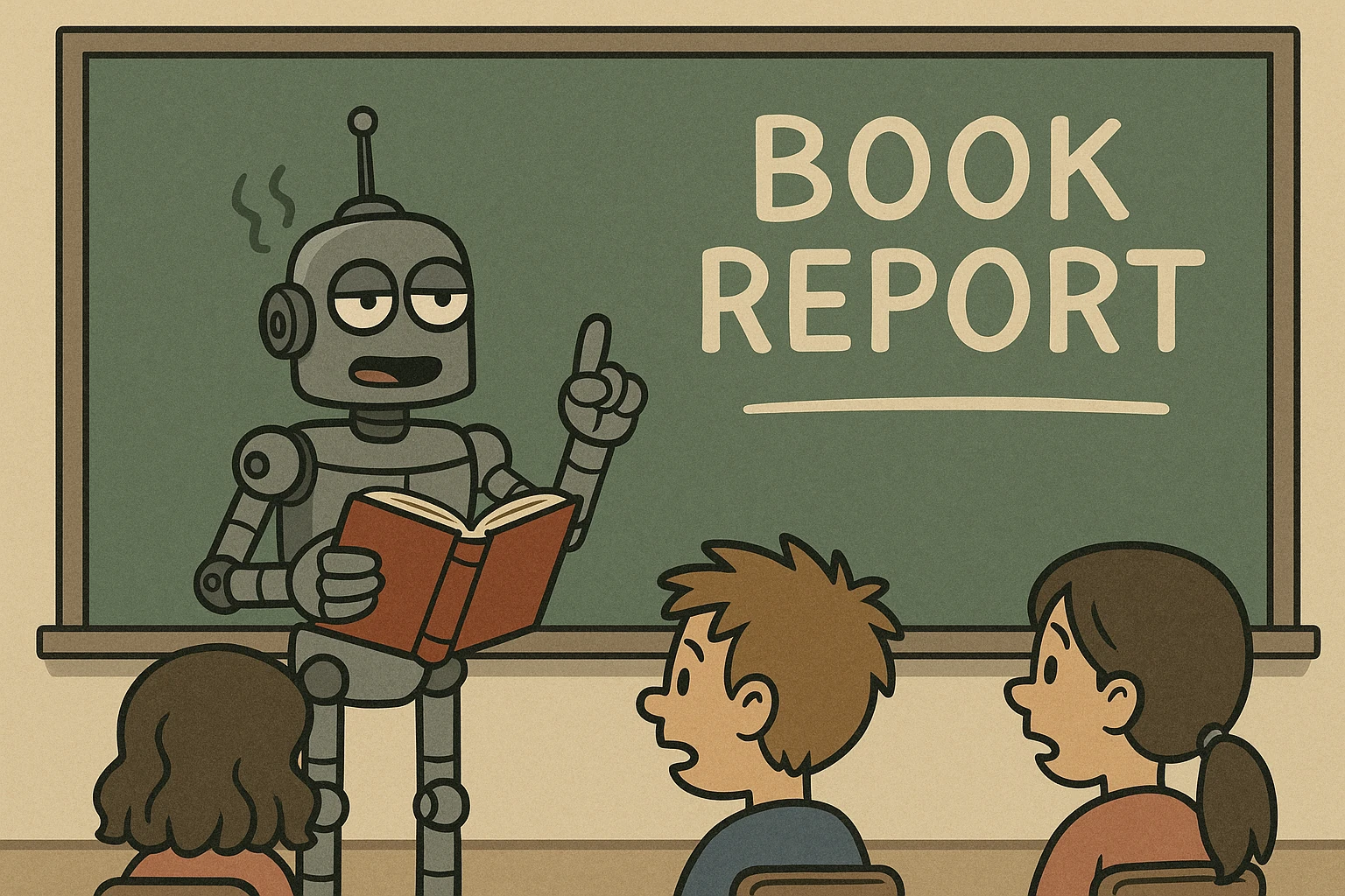 A robot with blank expression and empty hands, reflecting an AI struggling to hold new information.