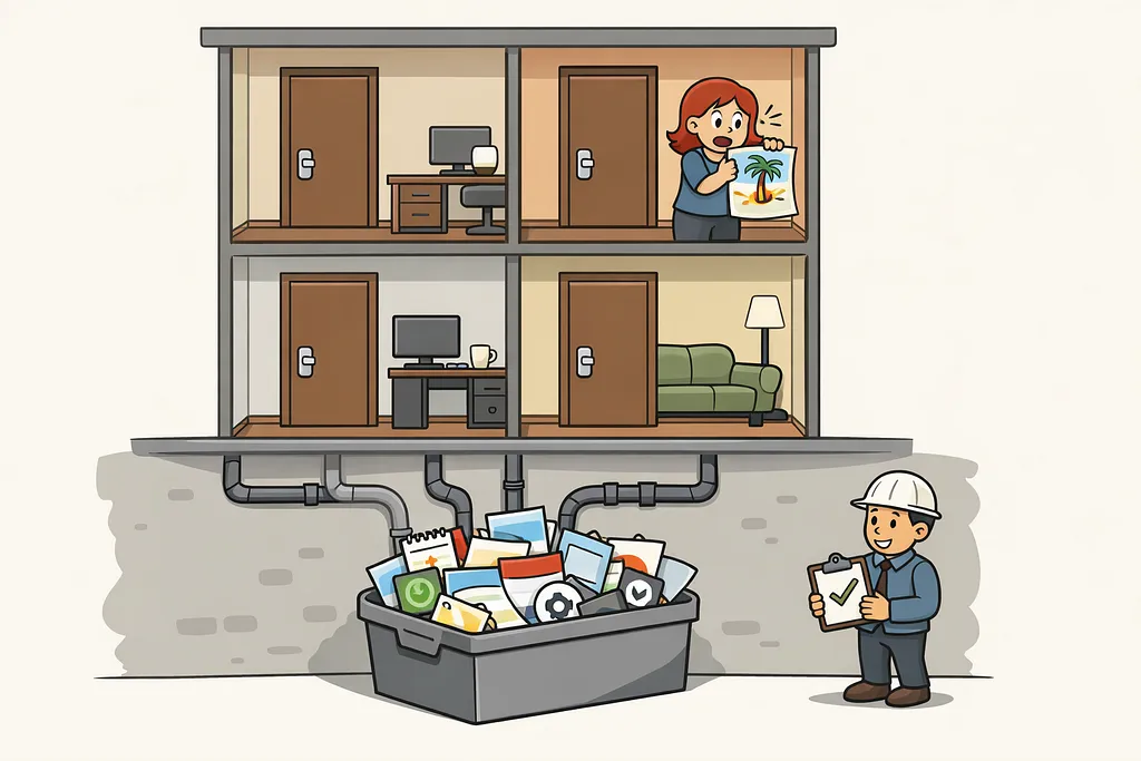 A robot delivering mail to the wrong tenant, exposing a multi-tenancy data isolation failure.