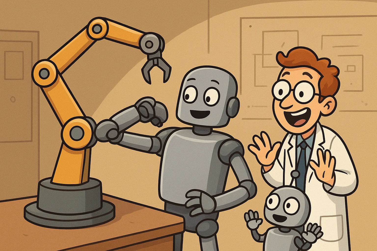 A robot tending a greenhouse where the plants grow and propagate on their own, needing only the right conditions.