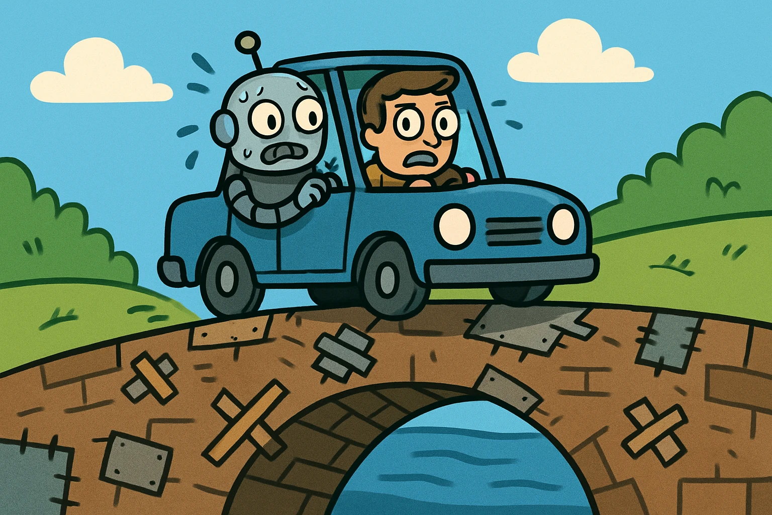 A robot spinning a heavy flywheel, capturing the momentum that builds when testing culture becomes self-reinforcing.