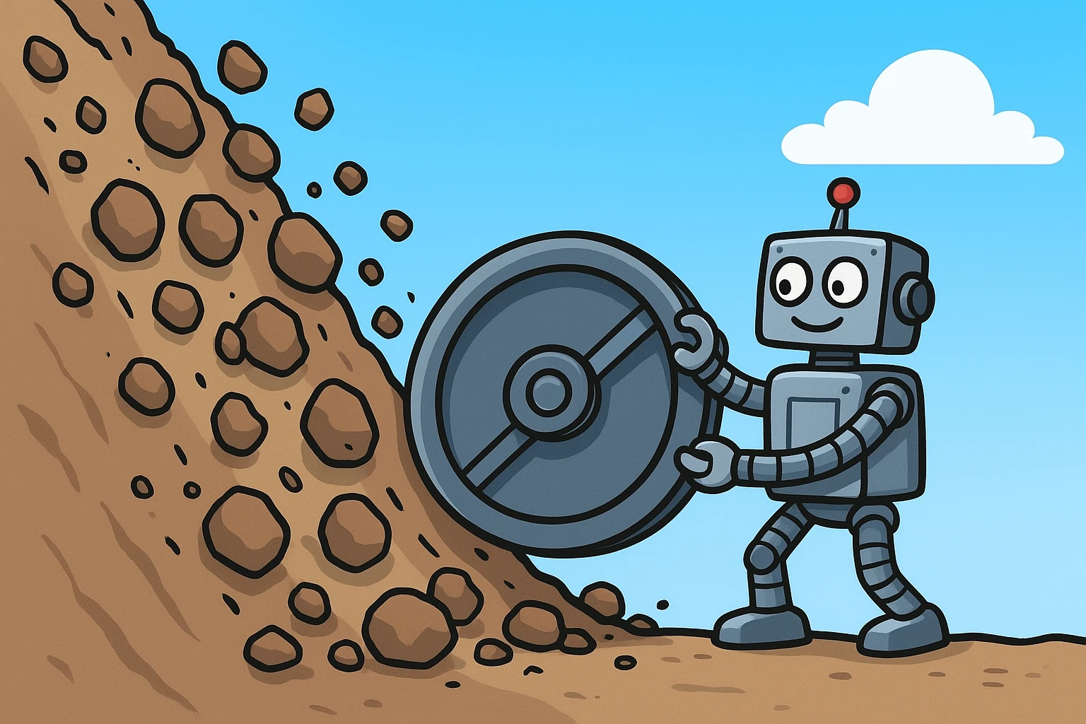 A robot wolf standing alert and ready, embodying swift decisive action that stops a cascade failure in its tracks.